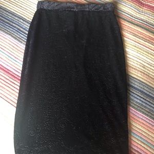 Velvet Pencil Skirt